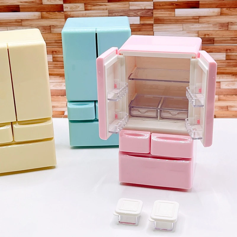 1:12 Dollhouse Miniature Refrigerator Simulation Home Appliances Model Home Decor Toy Doll House Accessories