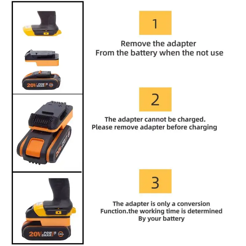 Batteries Adapter for Worx 20V 4Pin Li-ion Battery Convert To for Dewalt 18V Power Screw Tool Converter(Adaptor Only)