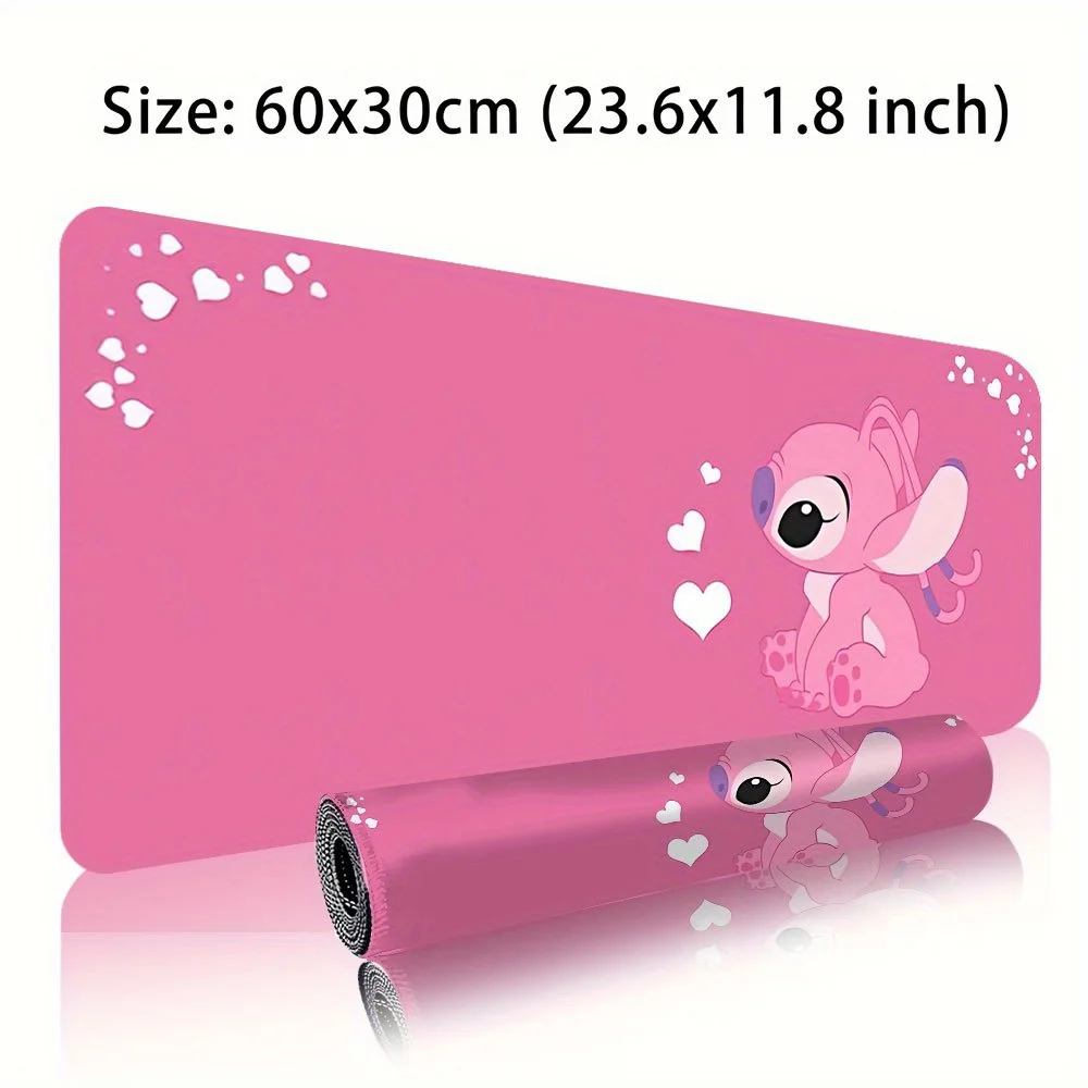 (Authorized) [Easter] [Ramadan] Disney 1pc Mouse Pad Featuring Stitch - Washable Rubber Extended Desk Mat with a Non-Slip Base -