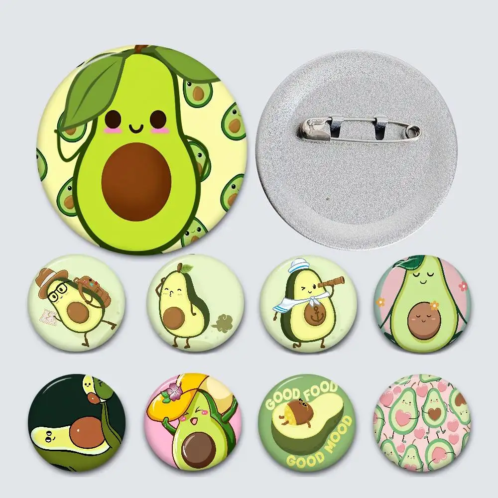 Avocado 32/44/58MM Customizable Button Pins Cute Funny Creative Badge Jewelry Decor Gifts for Friends