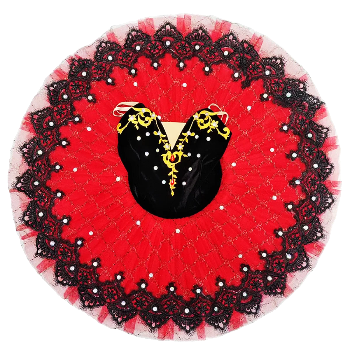 Ballett-Tutu-Rock für Mädchen und Frauen, klassischer Tanz-Performance-Rock, elastischer Bund, geschichtetes Netz, Spitzenkante