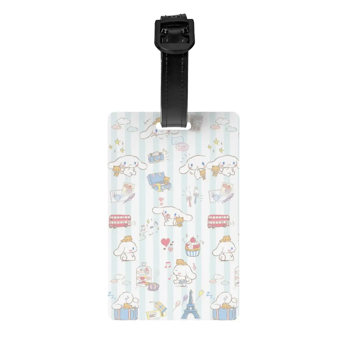 

Custom Cinnamoroll Cartoon Luggage Tag With Name Card Privacy Cover ID Label for Travel Bag Suitcase