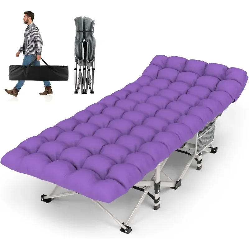 

28In Folding Camping Cot for Adult, Portable Sleeping Cot with Mattress, Outdoor Heavy Duty Cot Bed for Camp with