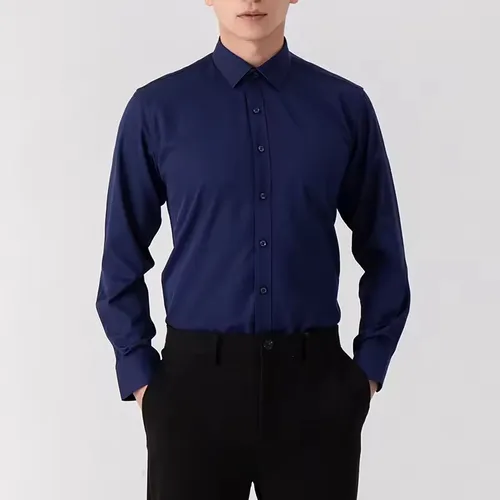 Imagen 2 del producto Camisa de vestir básica para hombre, talla grande 8XL, 7XL, 6XL, manga larga, informal, sin planchar, sin arrugas, ajustada, blanca, fiesta de boda de negocios