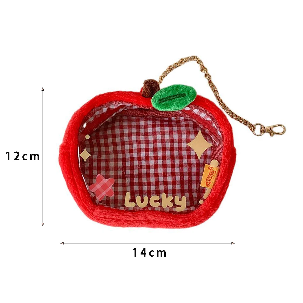 INS Koreanische Rote Apfel Tasche Anhänger Zubehör Nette Mode Transparent PVC Puppe Lagerung Tasche Student Rucksack Anhänger Mädchen Geschenke