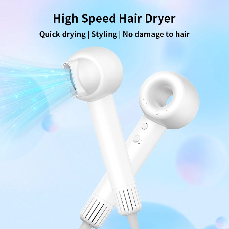 

High Speed Hair Dryer Negative Ions Hair Dryer 360 ° Air Gathering Nozzle Low Noise Quick Dryer Hollow High Speed Hair Dryer