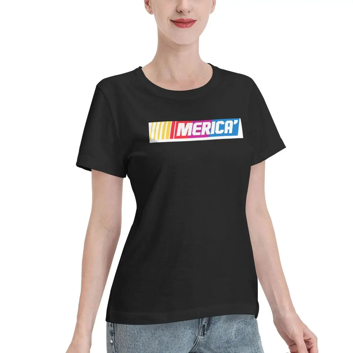 Great Deal Merica Racing Logo Women's T-shirt School Wear Loungewear Top