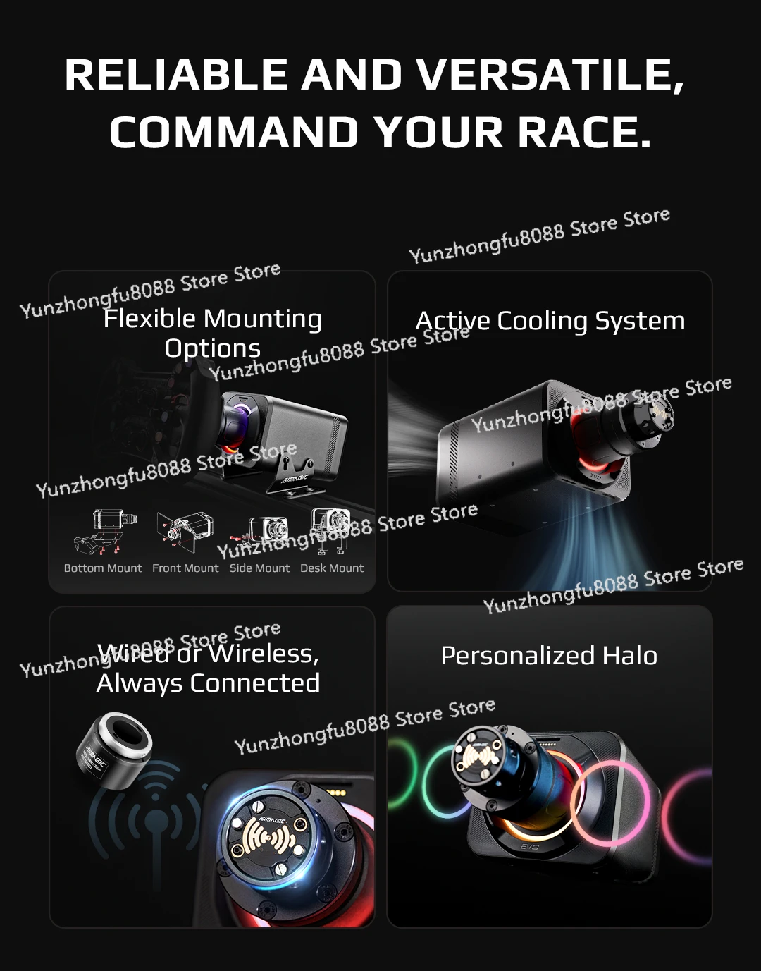 قاعدة عجلة Simagic Alpha EVO 9Nm / 12Nm / 18Nm قاعدة عجلة القيادة لمحاكاة السباق