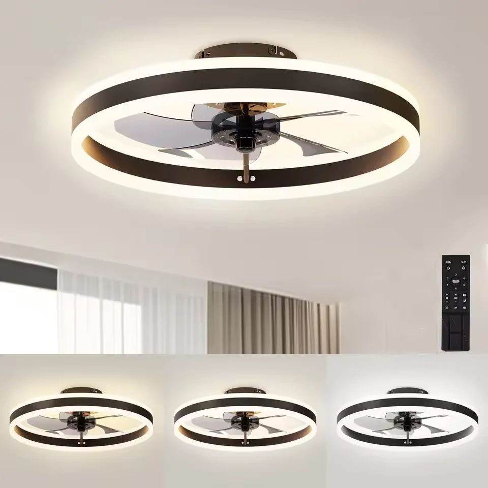 

60W Smart Ceiling Fan With Lights Remote Control Bedroom Decor Ventilator Lamp 6-speed wind speed led Circulator fan light