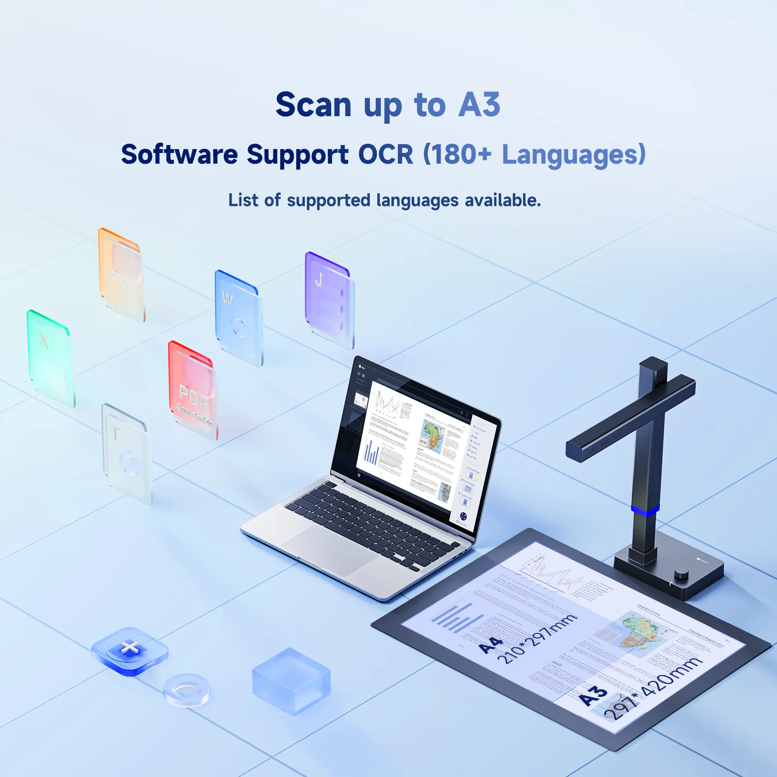 CZUR Shine Ultra แบบพกพา 13MP เครื่องสแกนหนังสือ Flatten Curve เทคโนโลยีจับ Max A3 เอกสาร Fast Scan สําหรับห้องสมุดสํานักงานโรงเรียน