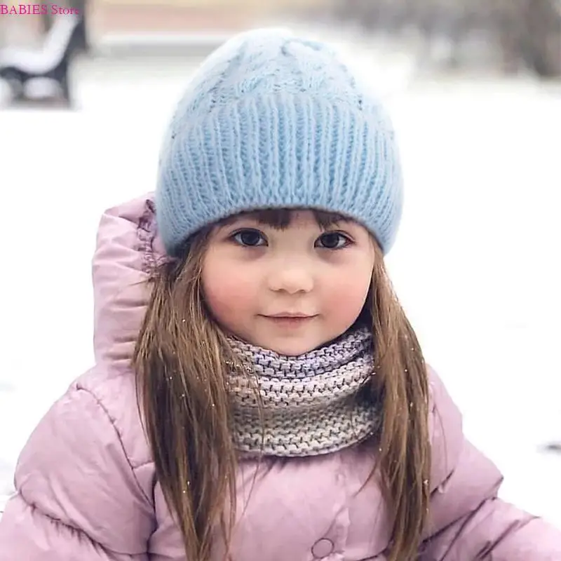 

C9GB Baby Knitted Hat Autumn Winter Warm Kids Beanie Bonnet for 2-6 Years Old Children Newborn Girls Boys