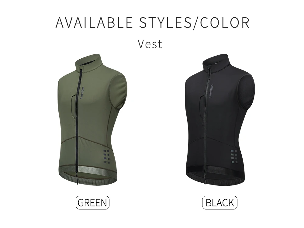 WOSAWE Thermo-Winter-Fahrradweste, winddichte Fahrradjacke, ärmellose Windjacke, Gesäßtaschen für Damen und Herren – Detail 12