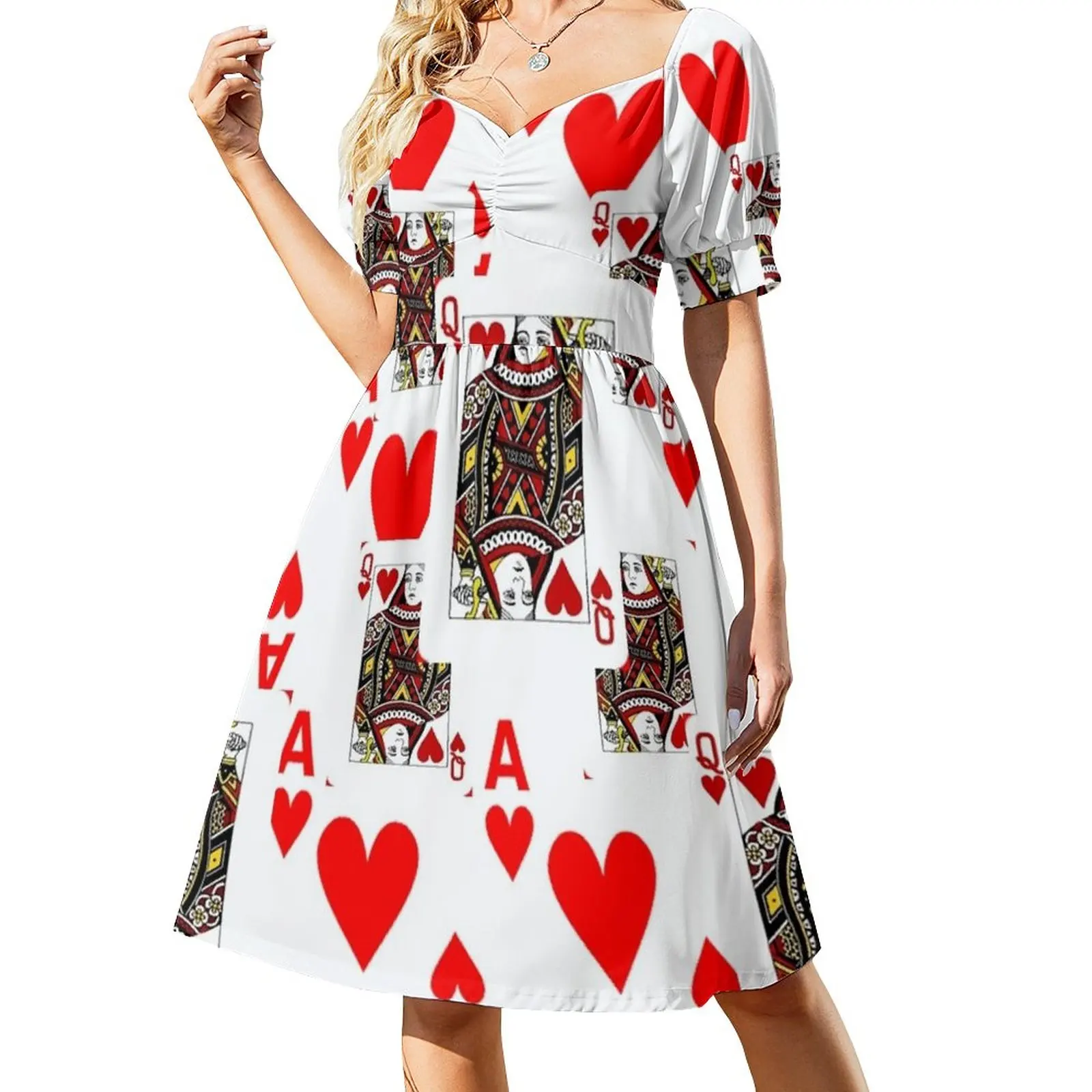 RED QUEEN OF HEARTS& ACES PLAYING CARDS ARTWORK Dress women's summer dresses 2023 ladies dresses for special occasions