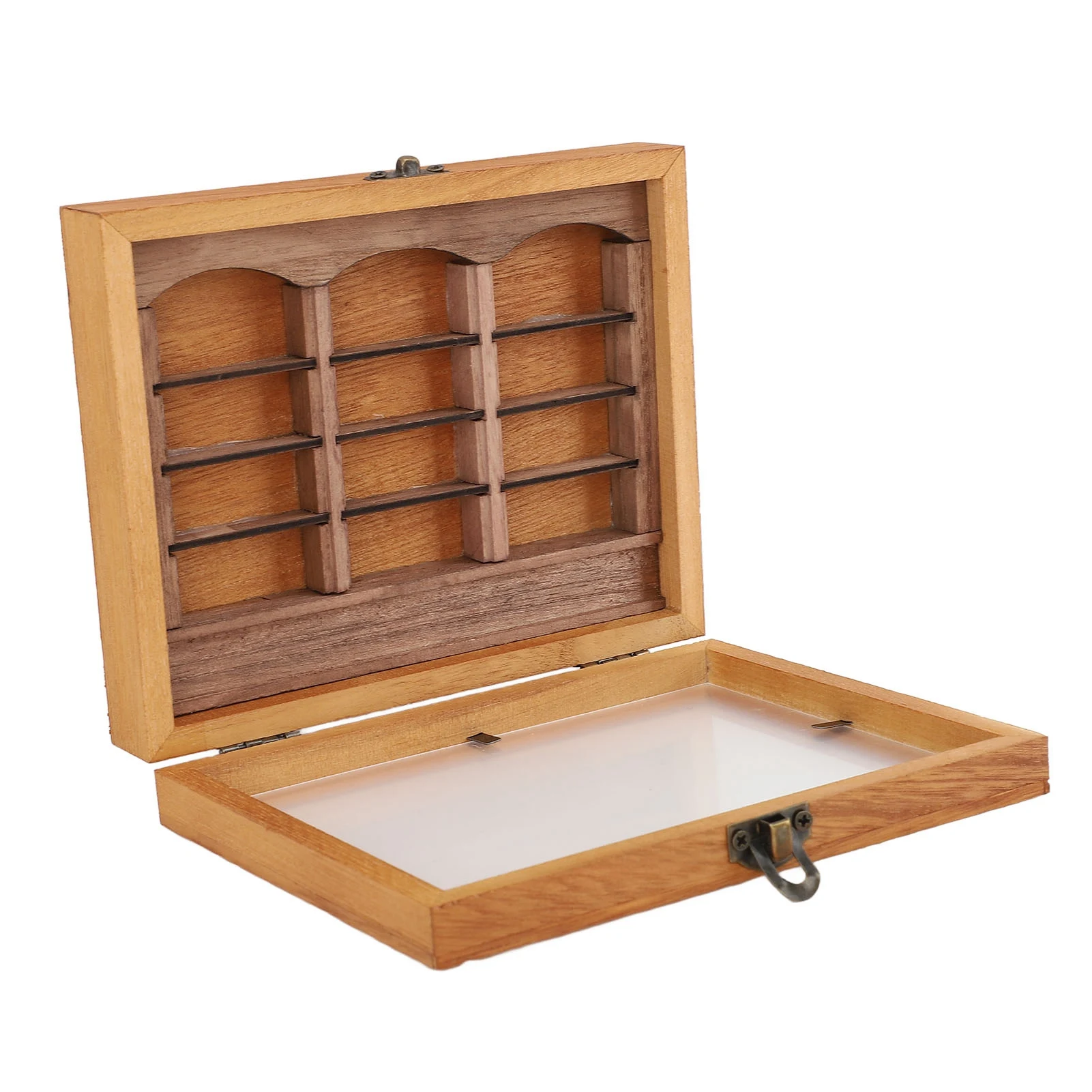 ديكور رف الكتب المصغر 196 كتب مطوية صناديق كتب مصغرة عرض حافظة خشبية أنيقة للمقهى #1