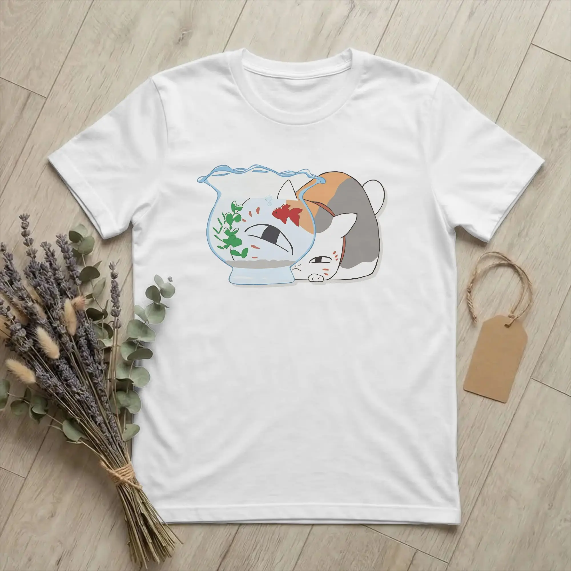 Natsume's Book of Friends Madara T-Shirts Men Nyanko Sensei Vintage Cotton Tee Shirt O Neck Short Sleeve T Shirt Graphic merch