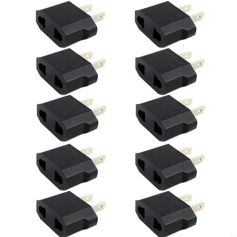 

M2EC 10 Pieces Black European US EU Plug Adapter Japan to EU China Travel Power Adapter Plug Outlet Converter Socket