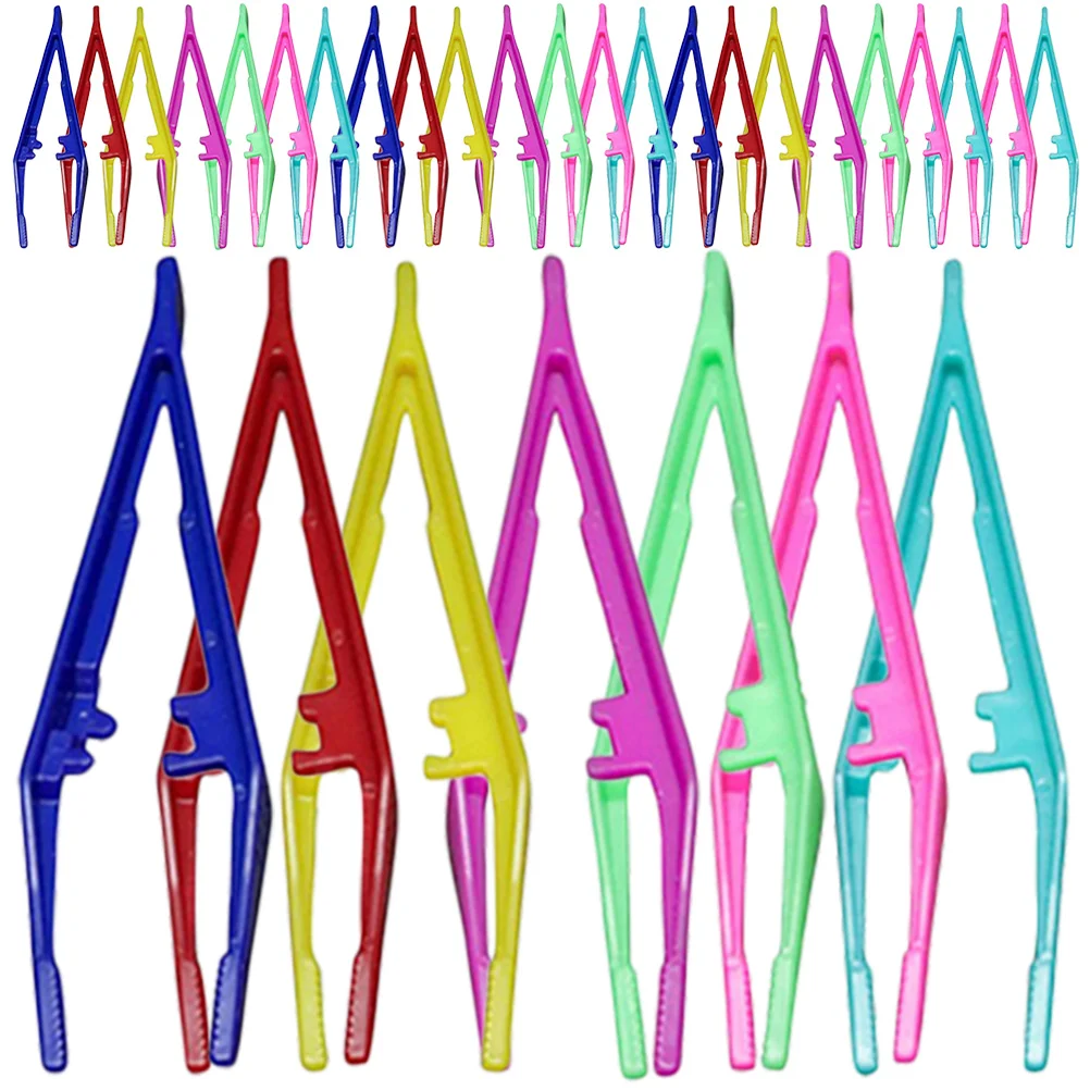 30Pcs Plastic Tweezers Ergonomic Design Eyebrow Shaper Set Fine Hair Grip Women Makeup Supplies Trimming Supplies