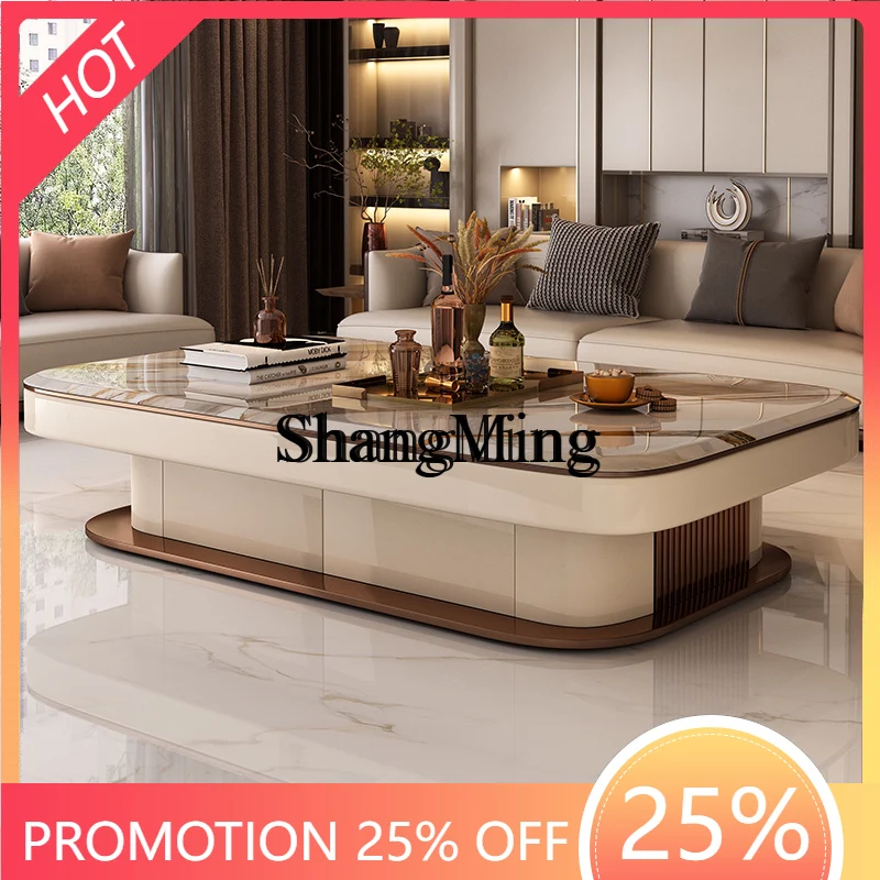 

FGgood-looking living room new light luxury high-end home high-end atmosphere microcrystalline stone table large coffee table