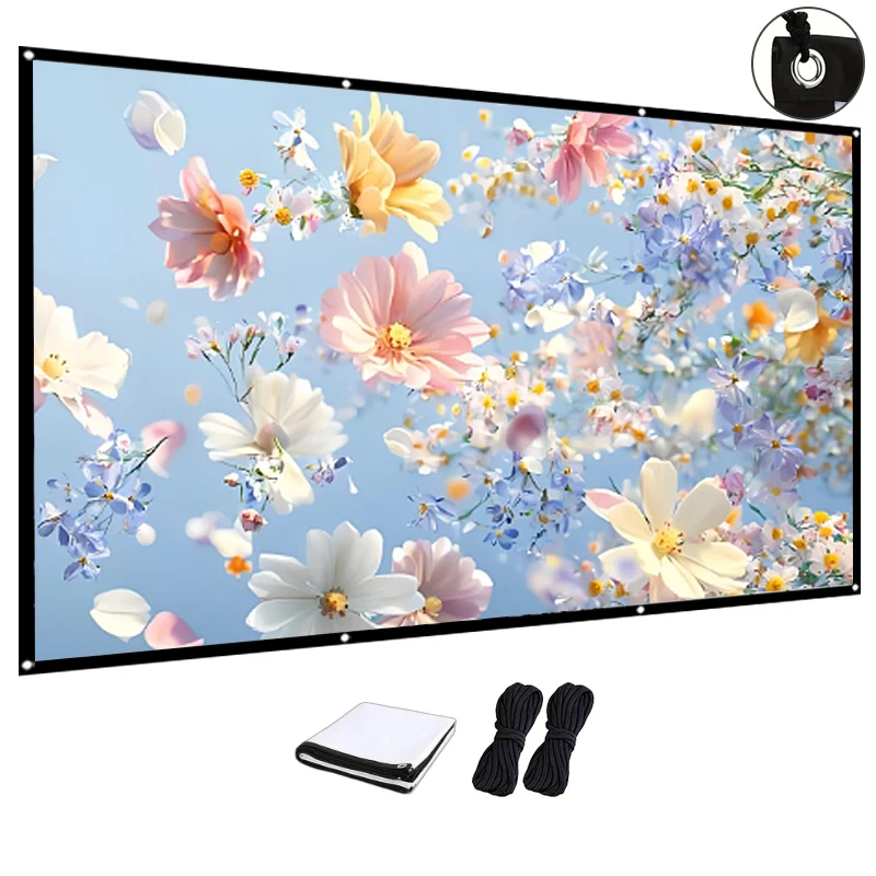 Portable high-definition projection screen 120 inches, foldable for easy carrying, mobile large screen