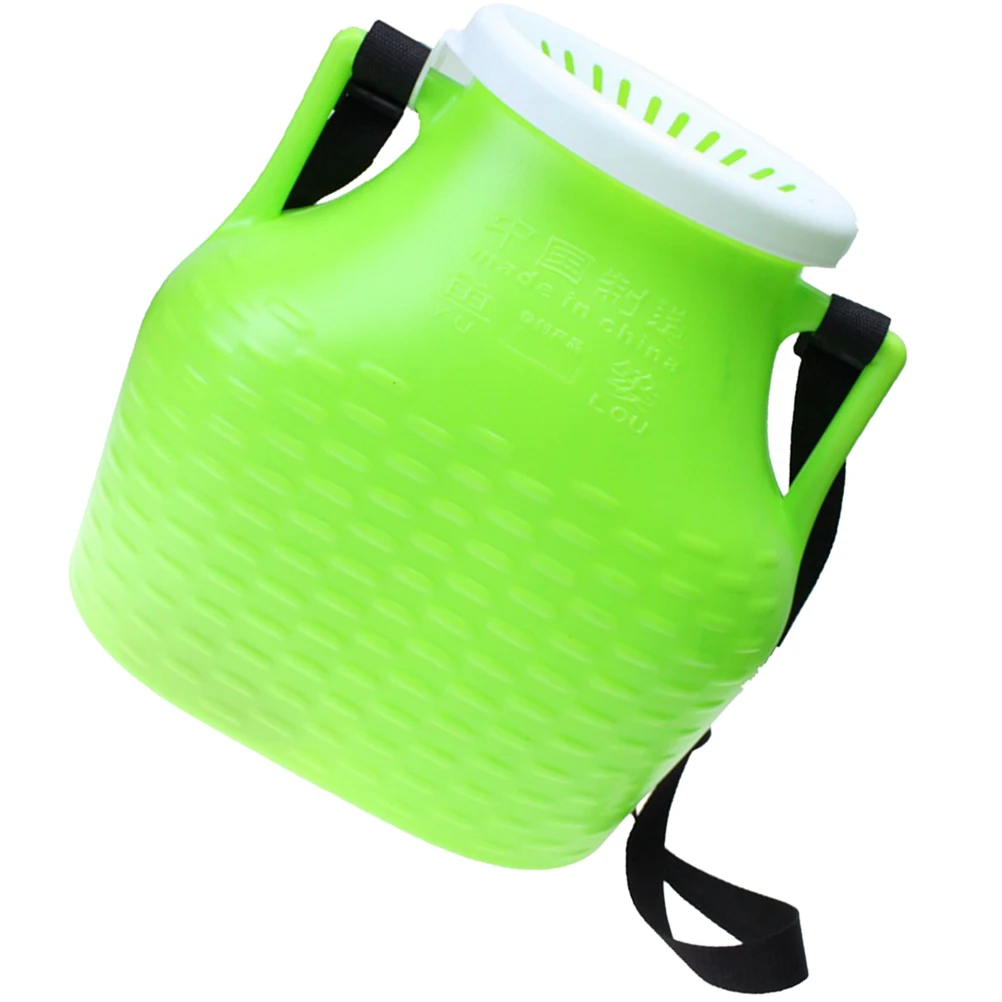 

1pc Sturdy Plastic Fishing Bucket Multi-Function Fish Container Double Handles Camping Hiking Outdoor Wear-Resistant Reusable