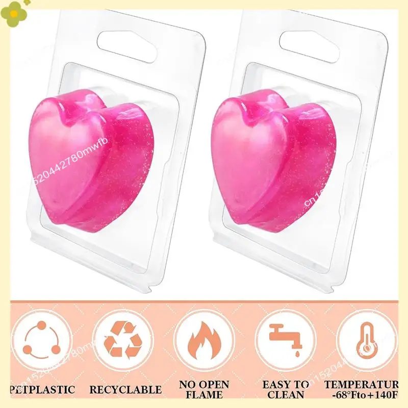LDHL Paquete de 100 envases para derretir cera de 1,3 Oz, bandeja de cubo de plástico vacía transparente con tapa abatible de un solo cubo para velas de tarta sin cera Dura