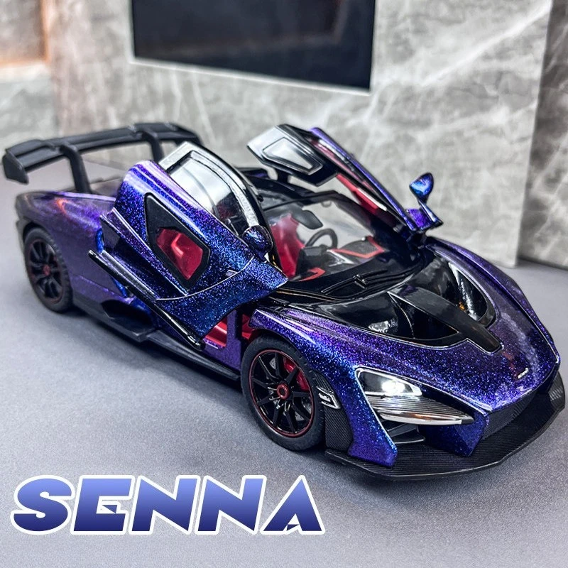 1-24-セナスポーツカー合金モデルおもちゃダイキャスト金属鋳造音と光の車のおもちゃ誕生日プレゼント