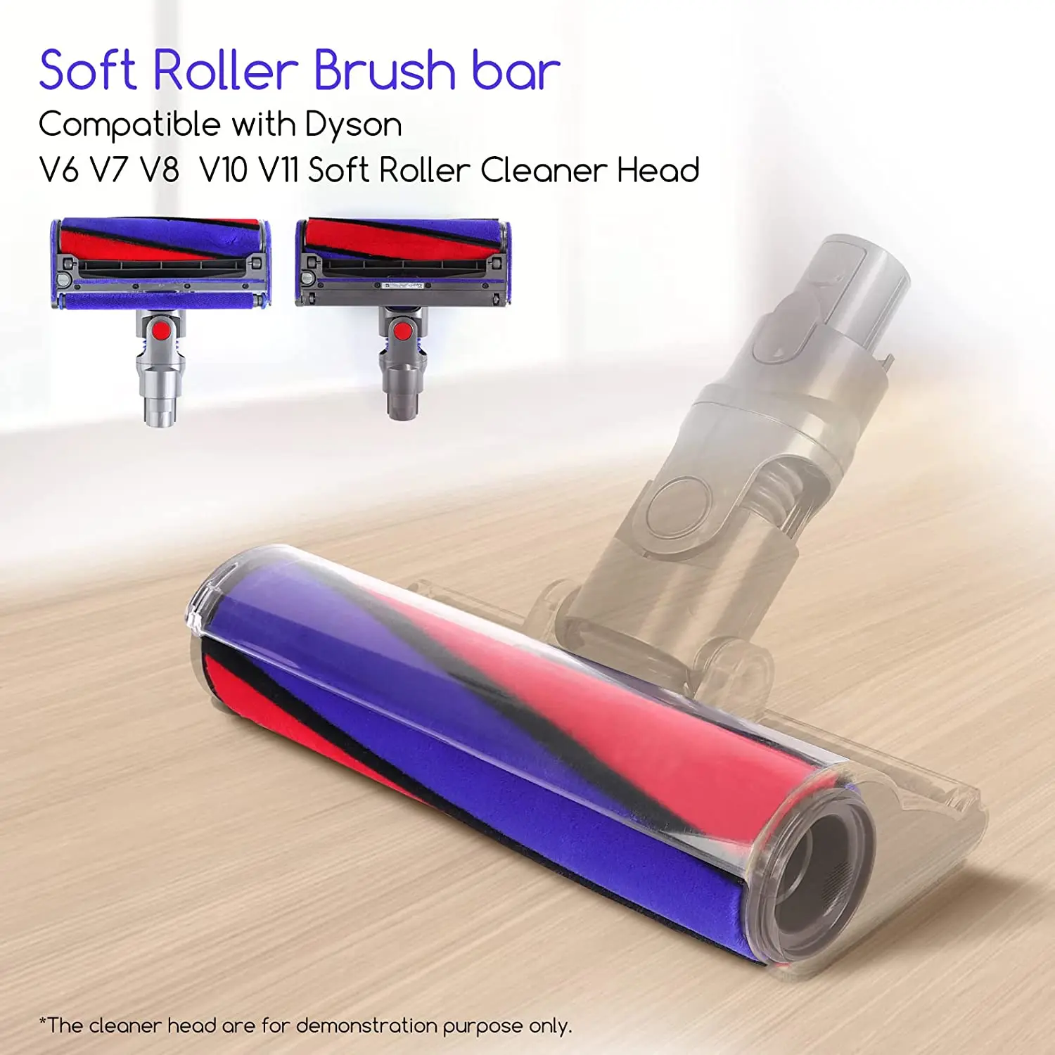 Soft Roller Brush Bar Replacement for Dyson V6 V7 V8 V10 V11 Vacuum Cleaner Fluffy Head High Absorption Vacuum Head Brushbar