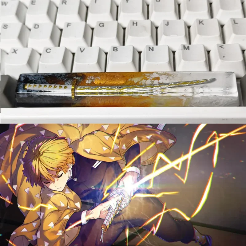 

6.25U Translucent Spacebar Keycap Resin Anime Sword DIY Boys Custom Gift Cherry MX Switch Button Cap Mechanical Keyboard