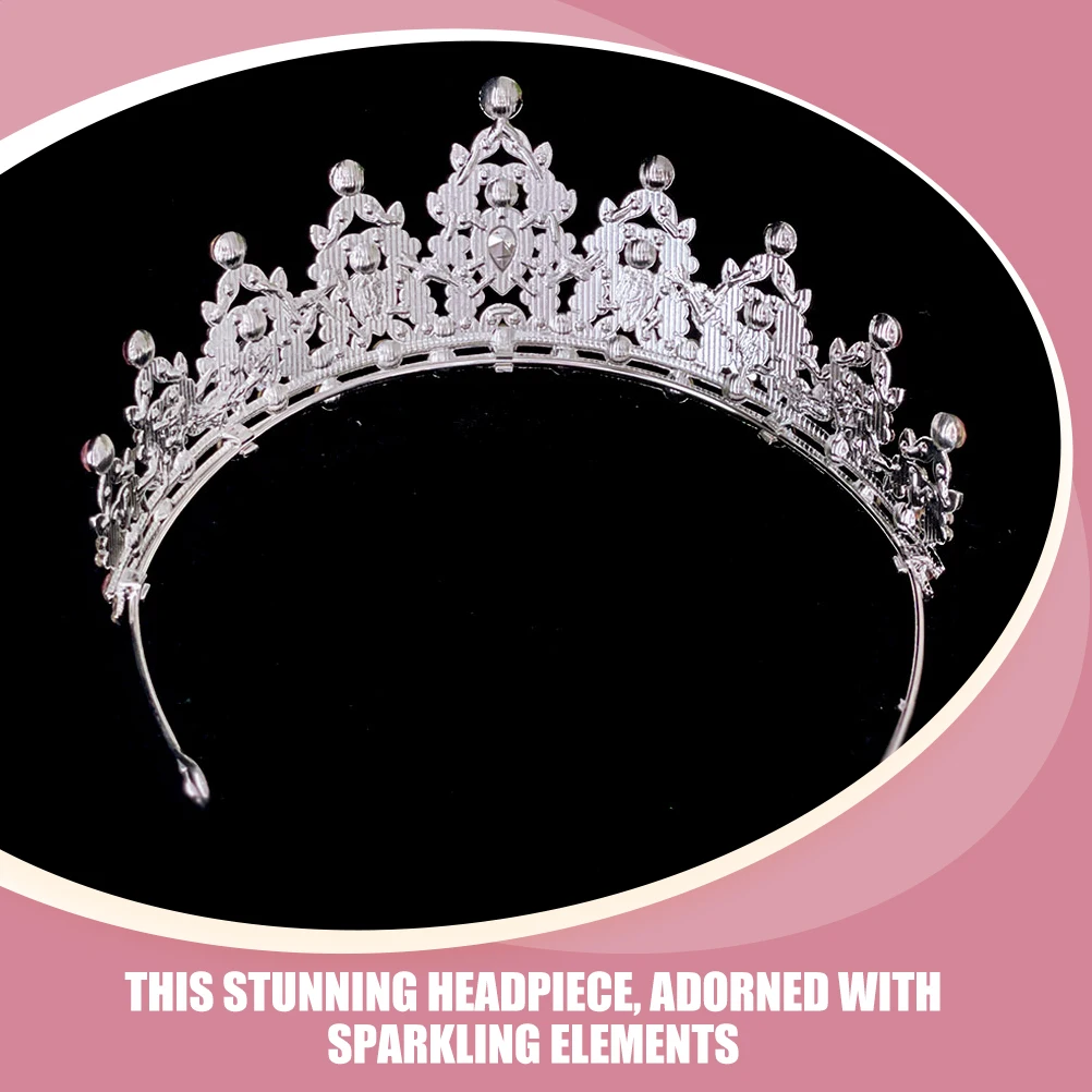 

Baroque Crown Tiara Crystal Tiaras Bride Hair Accessories Birthday Party Round Elements Women Princess Quinceanera