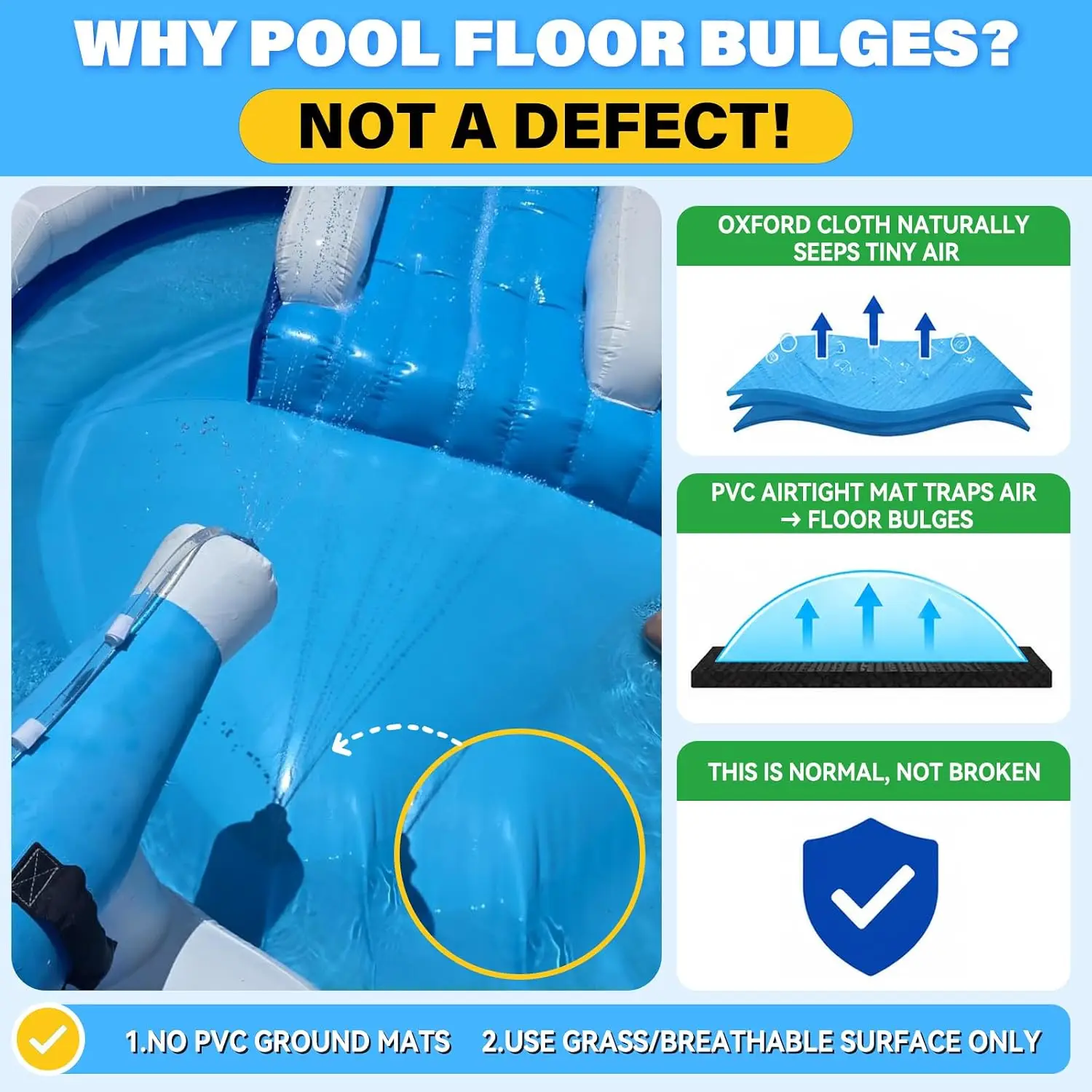 Inflatable Double Water Slide-17.7FT（L） Large Climber Inflatable Water Park for Kids 3-10-Huge Water Pool-Easy to Set Up & Infla