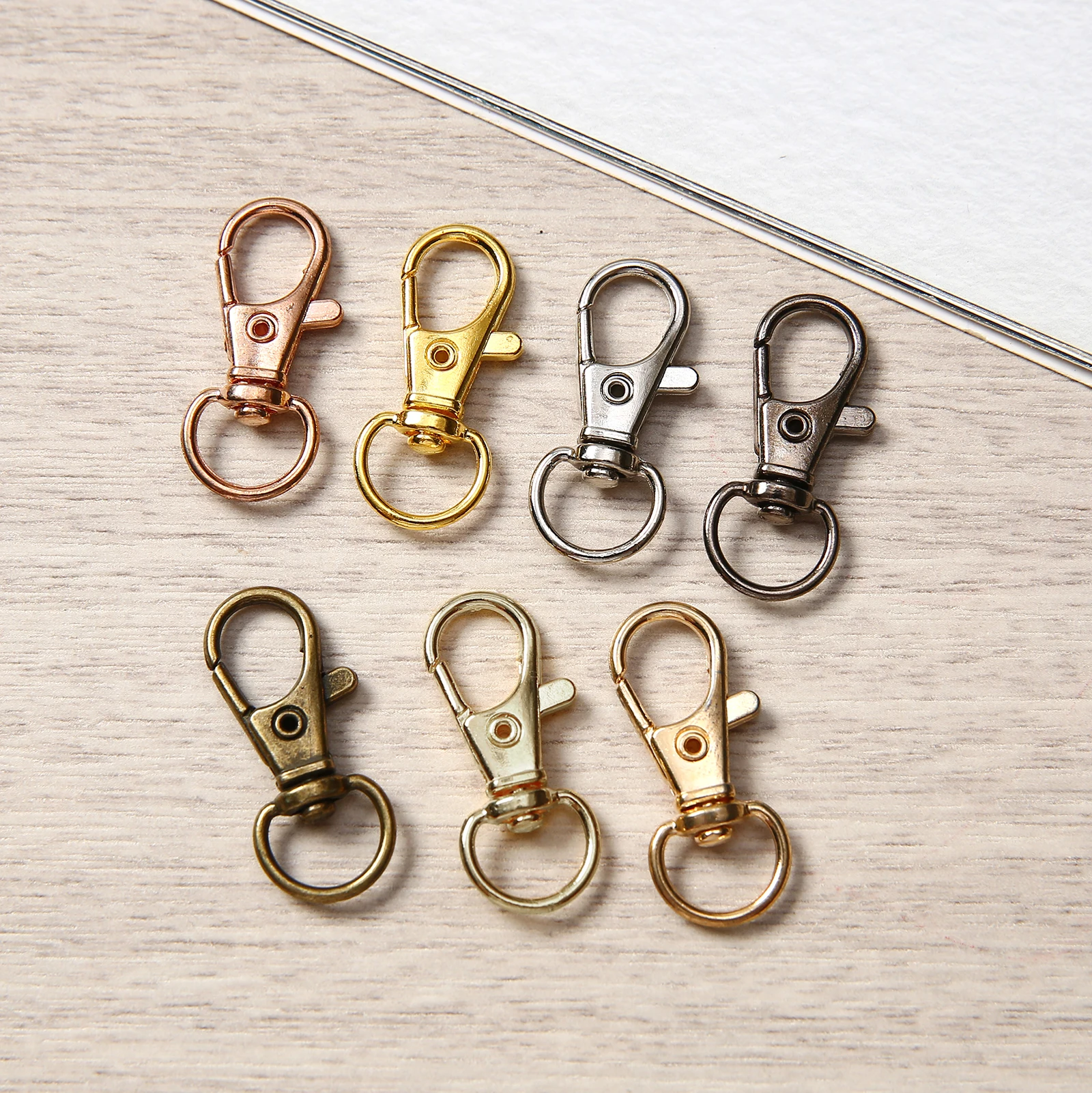 10/20/50/100 Stuks Metalen Karabijn Sleutelhanger Sleutelhanger Karabijnhaak Sleutelhangers Voor Diy Sleutelhanger tassen Accessoires