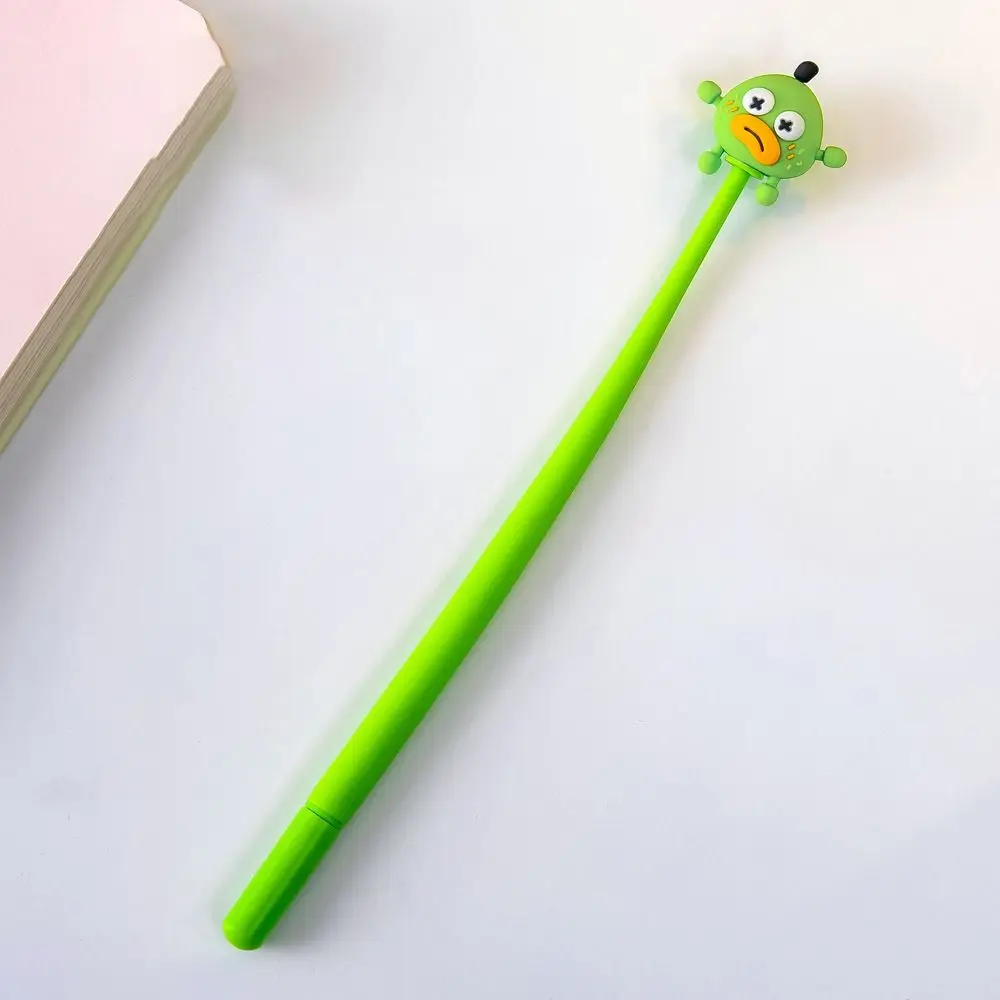 5 Pcs Portable Cute Cartoon Neuter Pen Creative Soft Signature Pen Silicone Durable Shake Pen Writing