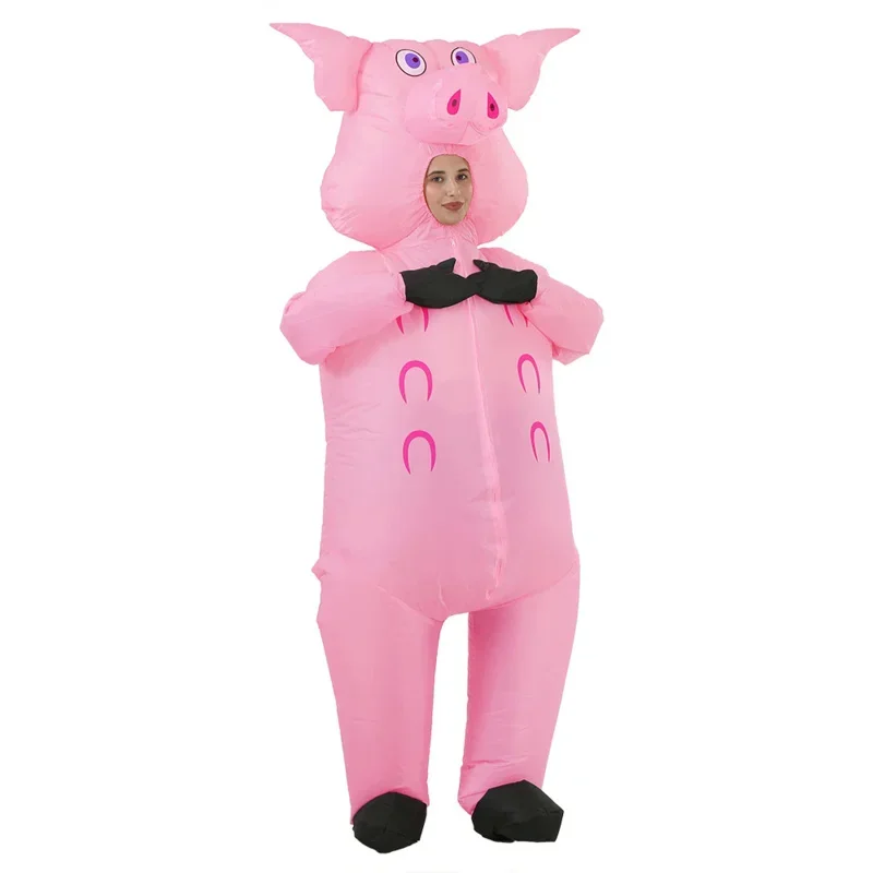 زي خنزير قابل للنفخ للكبار والأطفال ، ينفخ ، هالوين ، عيد الميلاد