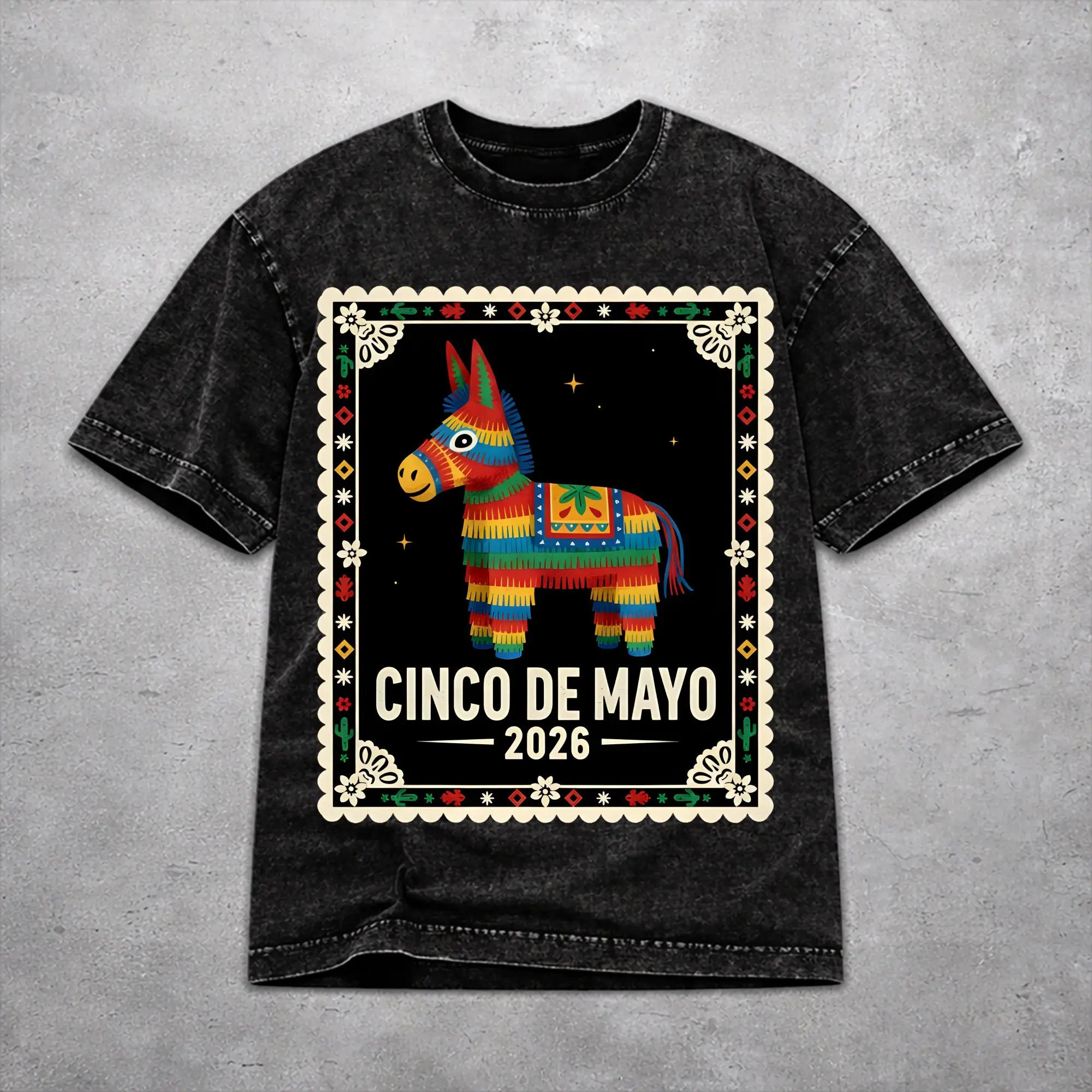 Fashion Women Men Cinco De Mayo 2026  Tee Shirt Washed Style  T Shirts Outfits