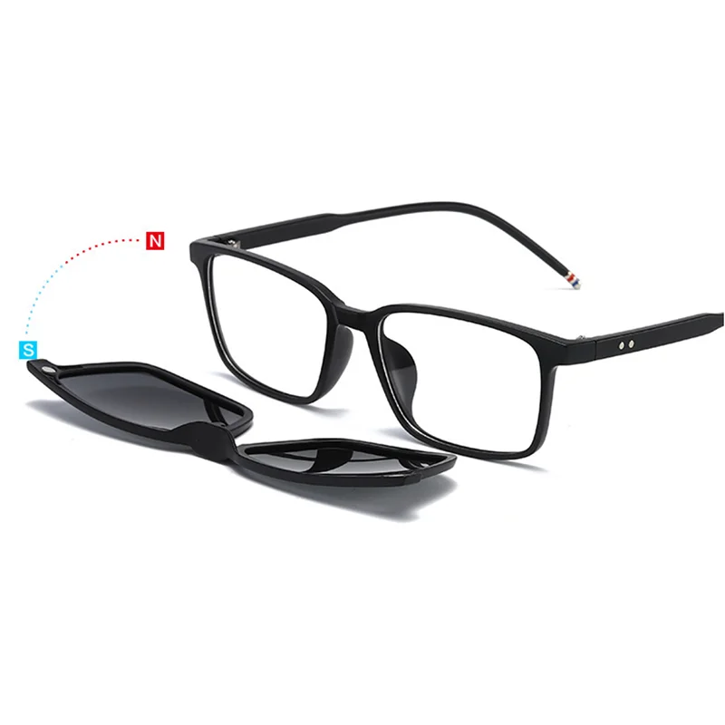 2295 Magnet Sun Clip Square Thin Frame Myopia Glasses 0 -0.5 -1.0 -2.0 -2.5 -3.0 -4.0 -5.0 To -6.0