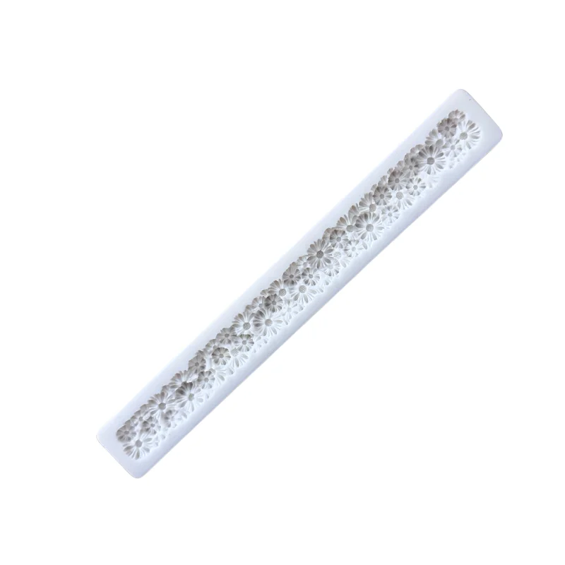 Cake Tool 8inch Long Daisy Garland Silicone Mould Flower Border Mold Cookie Cupcake Decoration Fondant Clay Sugarcraft