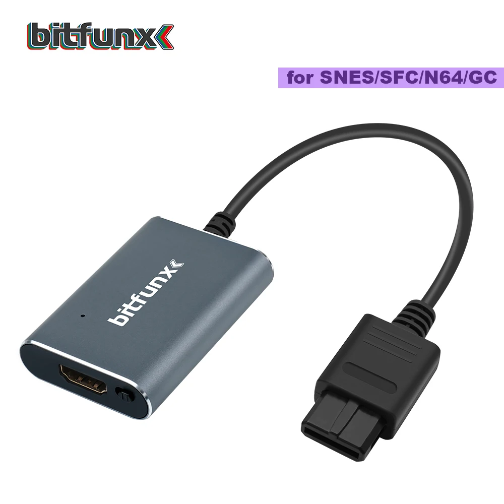 Bitfunx 1080P HDMI-compatible Adapter S-video/AV HDTV Converter For NTSC PAL N64 SNES SFC NGC Game Consoles