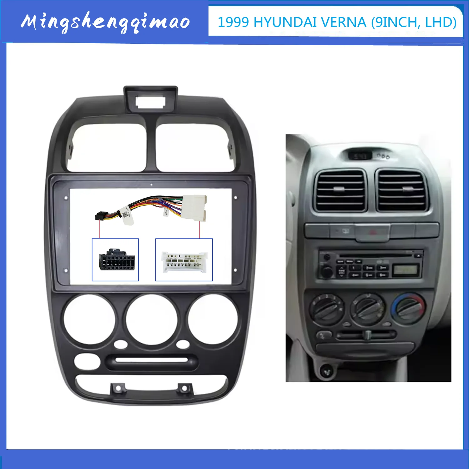 

Android Car Radio Frame Kit For HYUNDAI ACCENT VERNA 1999-2004 Auto Stereo Center Console Holder Fascia Trim Bezel Faceplate