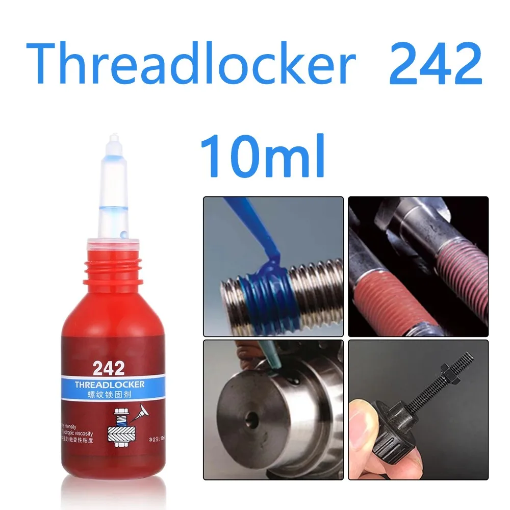 1pc 10ml Medium Strength Threadlocker Blue Threadlocker 242 Blue Screw Glue Agent Anaerobic Glue Anti-loose Caulk Tools