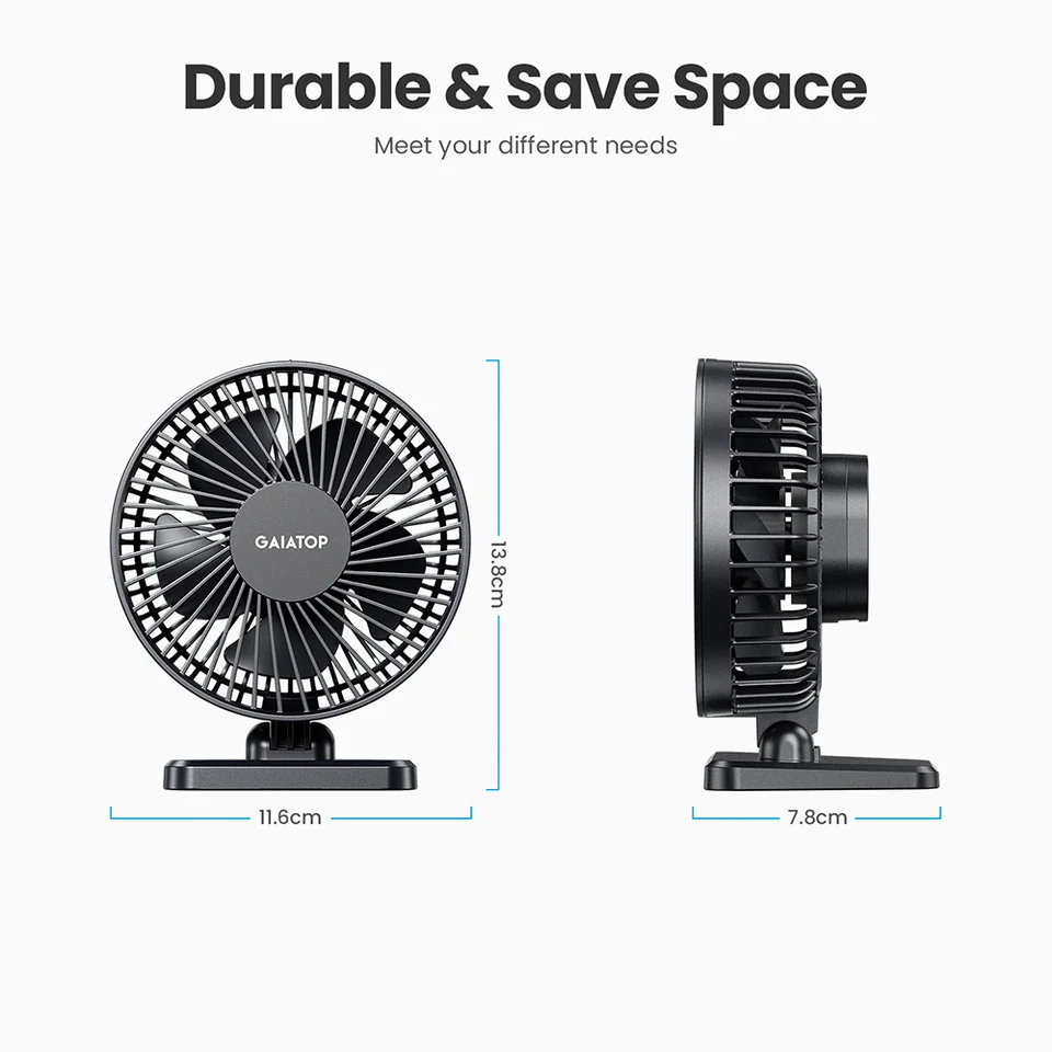 GAIATOP Mini USB Desktop Fan Portable Fan Desktop Office USB Quiet Cooling Fans Three Speed Adjustment Suitable For Home Office - Detail Angle #06