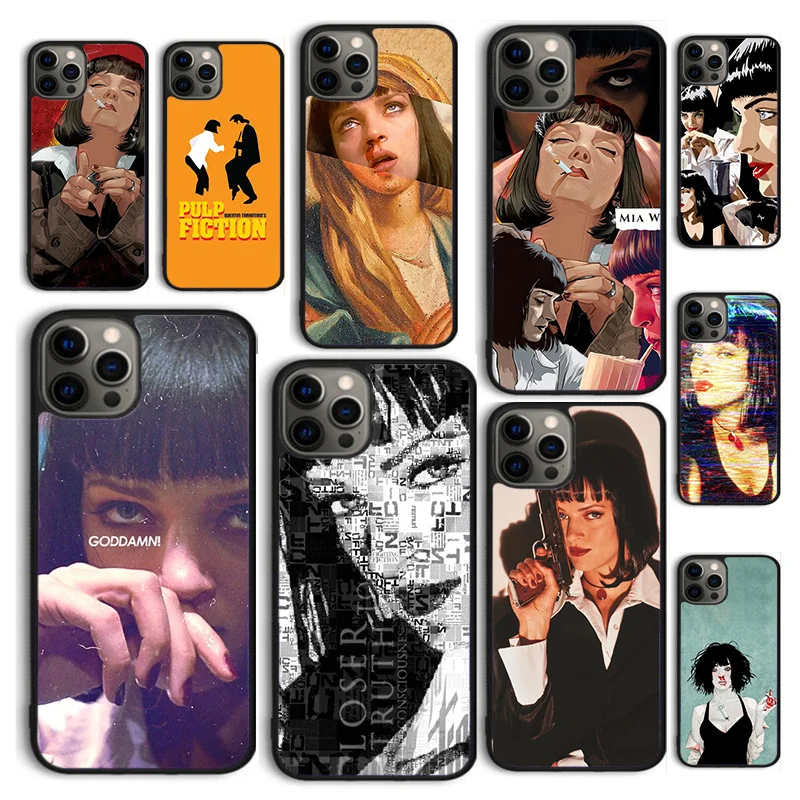 Autumu Mia Wallace Pulp Fiction Phone Case Cover for iPhone 16 15 12 mini 11 13 14 Pro Max SE 2020 Apple 6S 7 8 Plus Coque