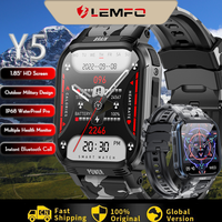 LEMFO Y5 Smart Watch 1.85 Inch Military Outdoor Men Women Bluetooth Call Sports Smartwatch 2024 Health Monitor IP68 Waterproof