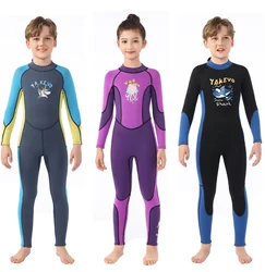 Children's Wetsuit 2.5mm Neoprene Boys And Girls One Piece Diving Suit Long Sleeved Surfing Snorkeling Winter Thermal Swimsuit
