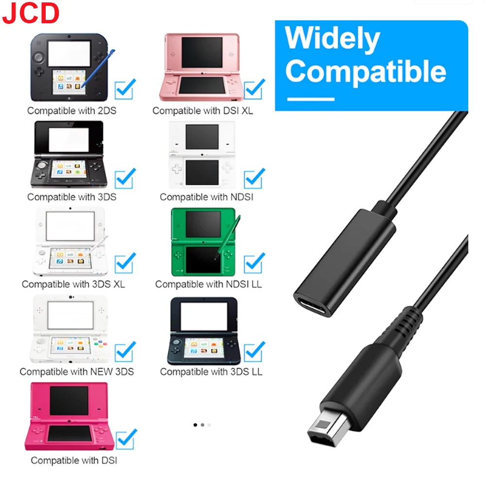 1 قطعة نوع-C كابل الشاحن الحبل سلك نوع C ل NDSI 3DS 2DS XL/LL 3DS XL LL جديد 3DSxl LL جديد 2DS XL LL كابل بيانات خط الطاقة  #2