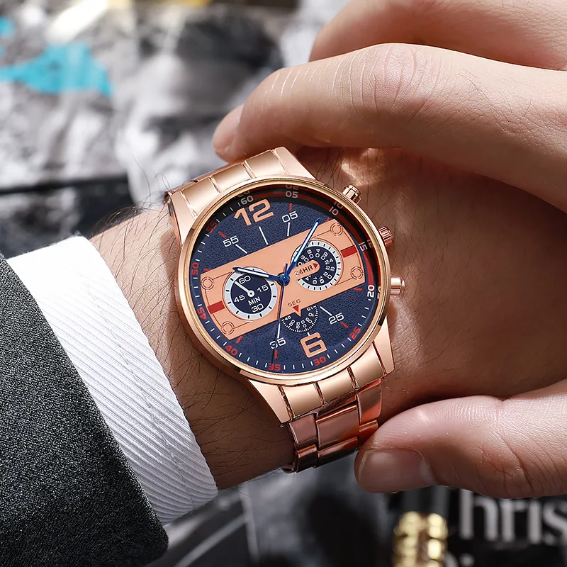 

Men's Creative Six-Pin Watch Alloy Steel Band Quartz Watch Men Watch New Luxury Men's Quartz WristWatch