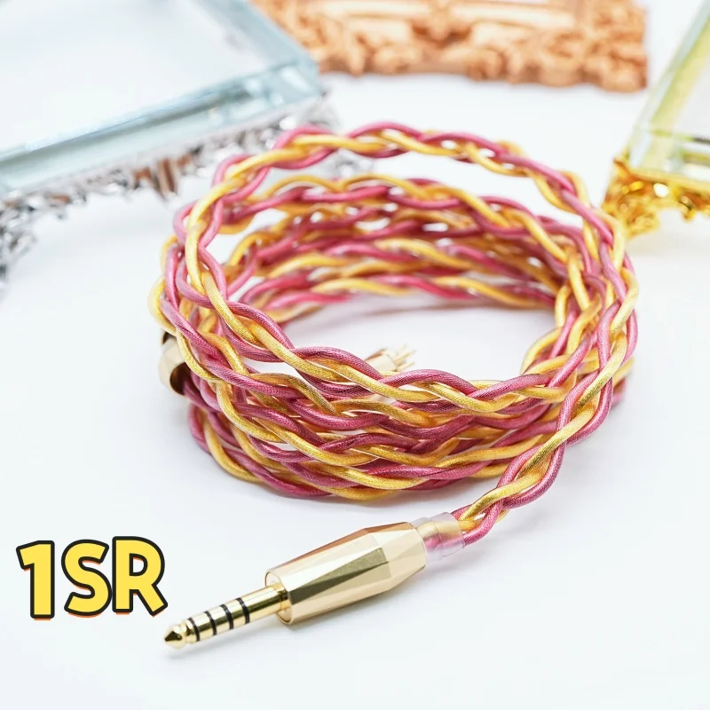 

XINHS 1SR 4-Core 7N Gold Plated Coaxial Earphone IEM Cable with 4.4mm, 3.5mm, 0.78mm, and 2-Pin MMCX Connectors, For NX8 Himalay