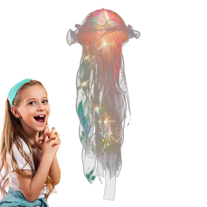 Colorful Jellyfish Night Light Mermaid 7 Colors Glow Ceiling Lamp Birthday Under The Sea Party Glowing Atmosphere Decorations