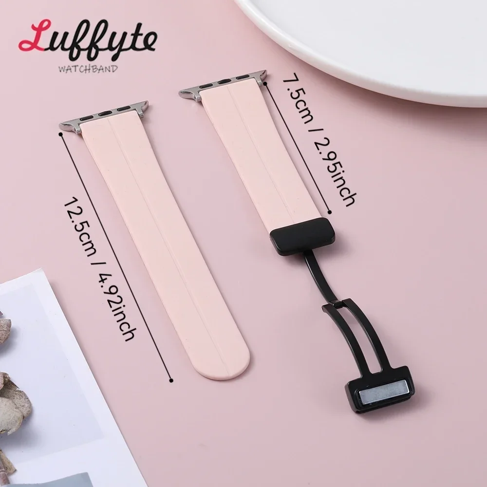 الأشرطة الناعمة لساعة أبل 38/40/41/42/44/45/46/49 مللي متر المعادن المغناطيسي مشبك معصمه ل IWatch الترا 1-10 استبدال سوار