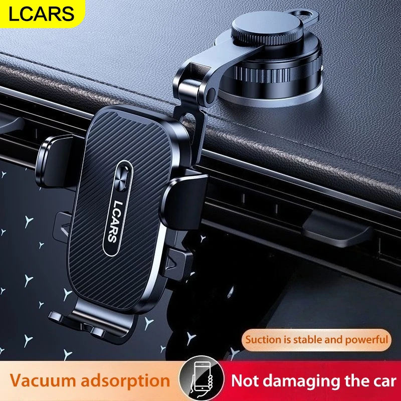 

LCARS металлический складной автомобильный держатель для телефона с зажимом из АБС-пластика, вращение на 360 градусов, вакуумное всасывание, автоматическое крепление для мобильных телефонов