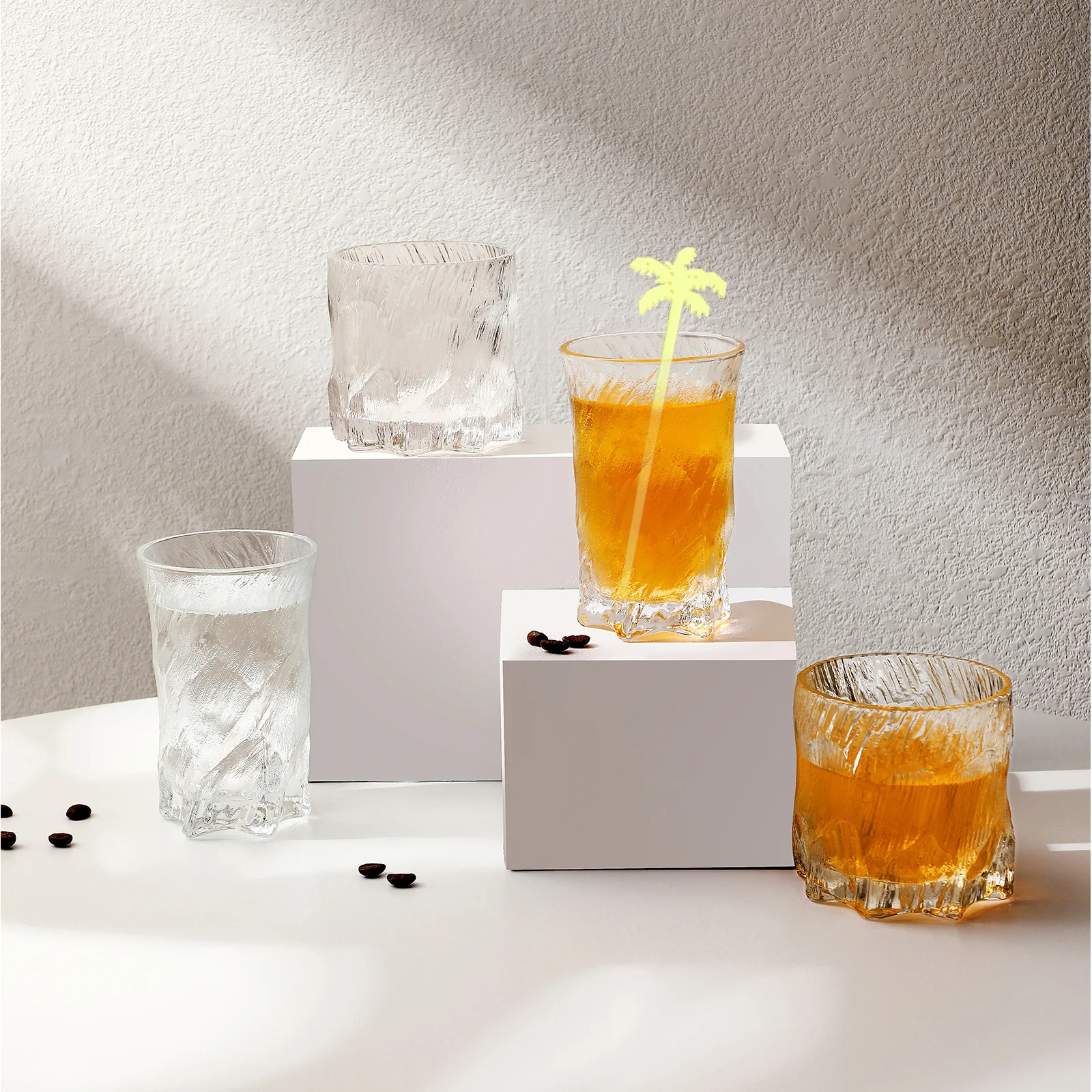 

50Pcs Plastic Swizzle Sticks Coconut Tree Shape Drink Stirrers for Cocktails Tea Beverages Home Bar Party Event Decoration Use